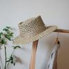 French Retro Seaweed Woven Panama Jazz Top Hat Men And Women Summer Sunshade Sun Protection Beach Straw Hat Japanese