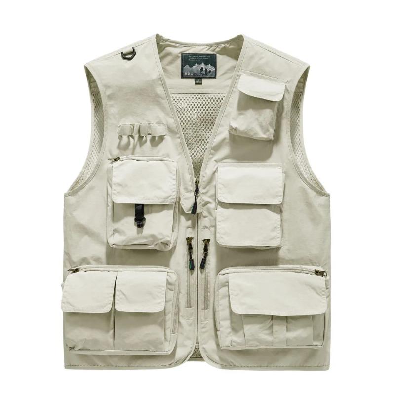 Summer Men Mesh Pockets Fishing Photography Breathable Vests Coats Men Outdoor Waistcoats Sleeveless Jackets