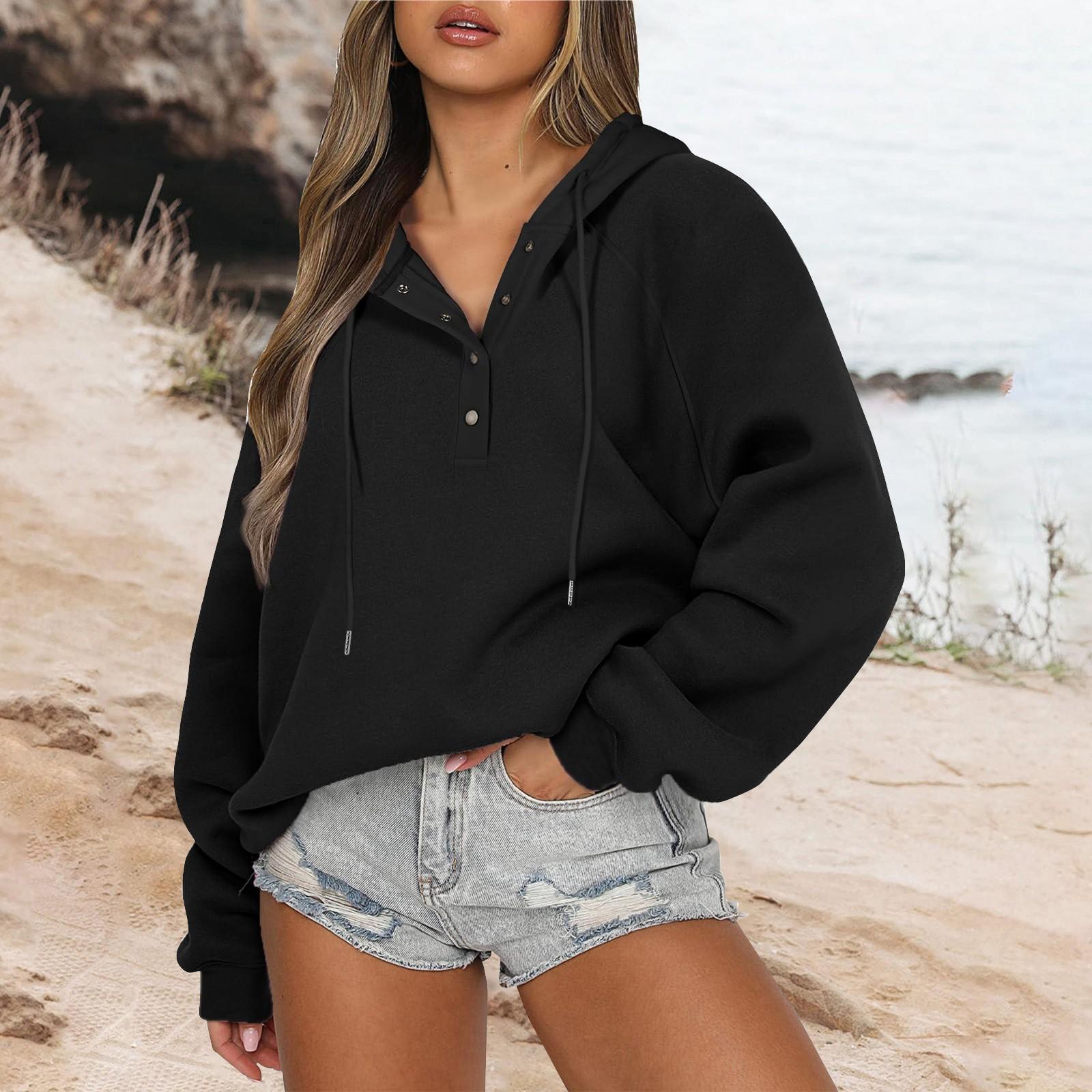 

Жіноча модна вільна повсякденна толстовка з довгим рукавом і капюшоном на Хеллоуїн, топ з принтом посмішки XL чорний