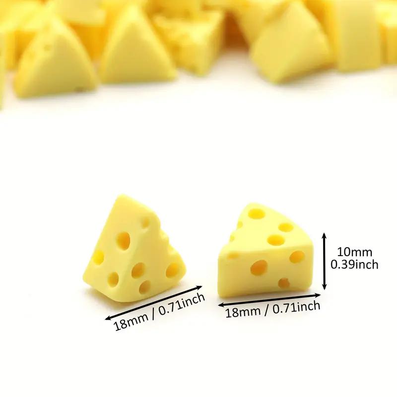 10pcs Mini Resin Simulation Yellow Cheese Phone Case Resin Material Accessories Used for DIY Decoration of Handicraft Projects