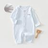 Newborn Baby Long Sleeve Romper, Ultra Lightweight Infant Air Conditioning Outfit, Summer Cotton Crawling Pajamas for Boys and Girls
