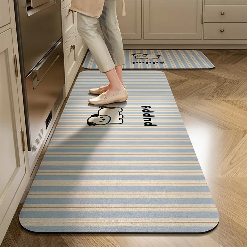 Cartoon Non-slip Floor Mat, Water-Absorbent, Absorbent Foot Mats, Non-slip Area Rug, Quick-Drying, Home Decoration, Kitchen