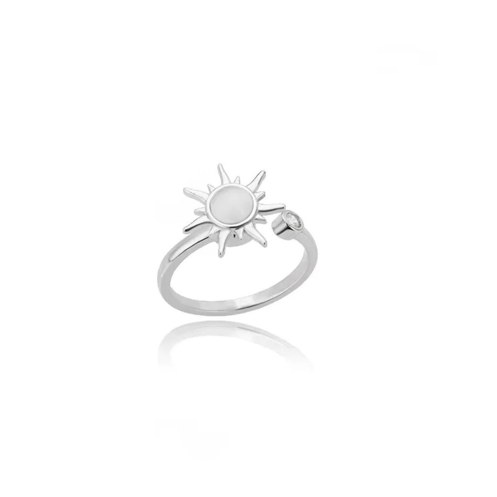 European & American Copper Geometric Sunflower Rotatable Open Adjustable Ring – Unique, Versatile Design