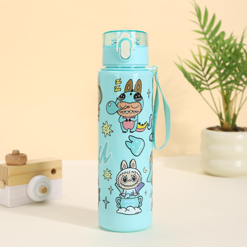 Cute Children's Straw Cup High Value Student with Rope Water Cup Large Capacity Cartoon Water Cup