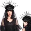 Rhinestone Halloween Headband Gothic Bride Hairband Headdress Veil Headband  Party