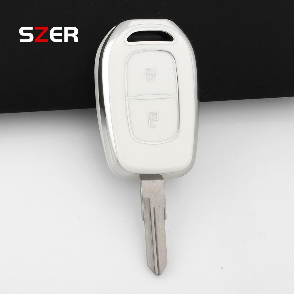 2 Buttons Tpu Key Case Cover Holder Keychain For Renault Duster Dokker Logan Stepway Clio 5 Ss2 For Dacia Sandero Stepway Logan