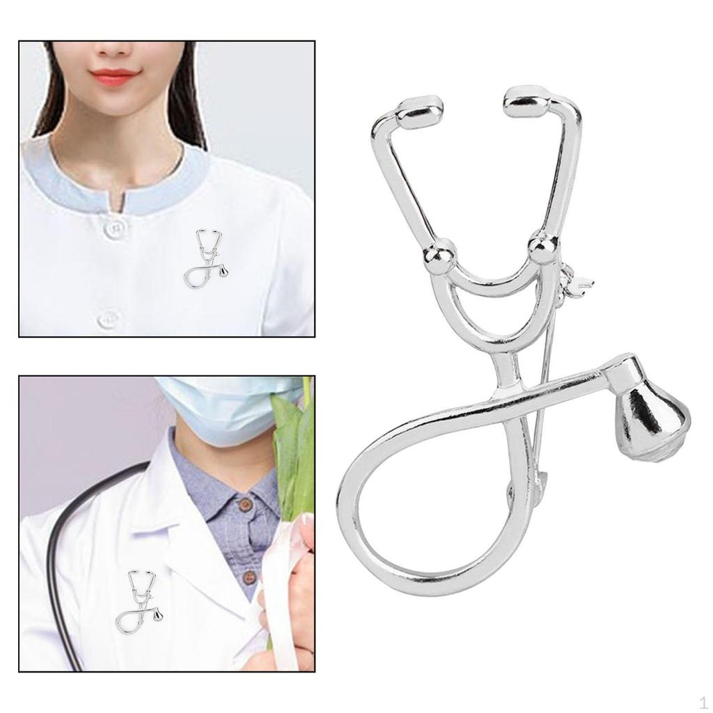 Rhinestone Stethoscope Lapel Pin for Stylish Individuals