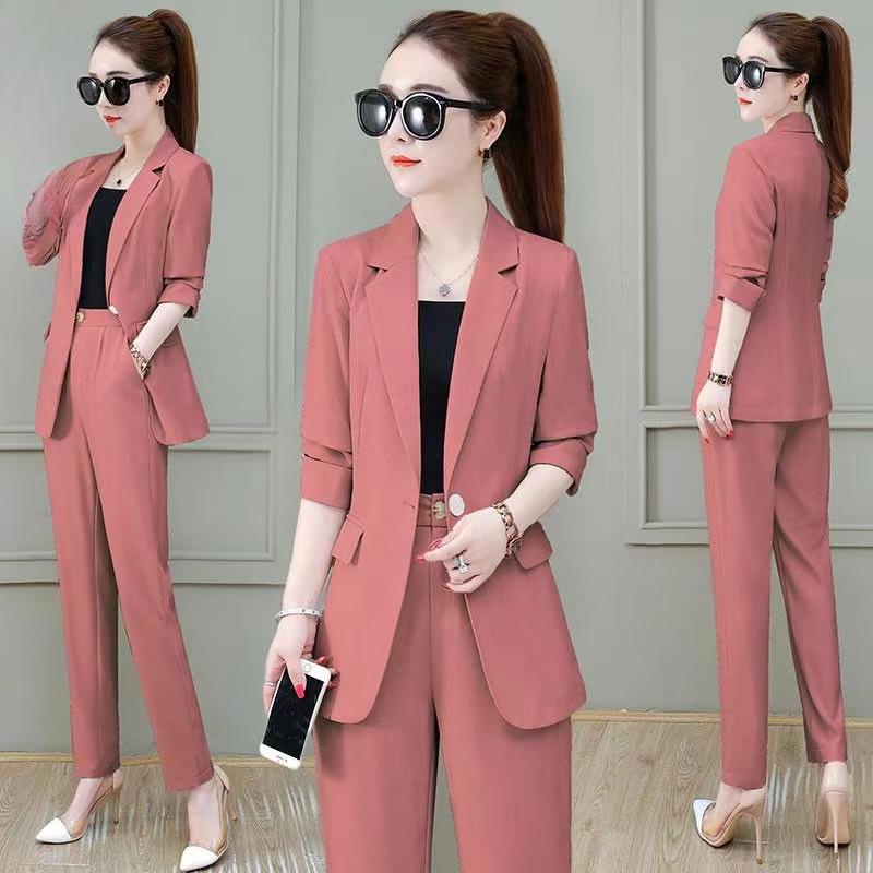 Suit Suit, Long-sleeved Professional Wear, Western Style, Thin Casual Suit, Spring and Autumn Two-piece Suit
