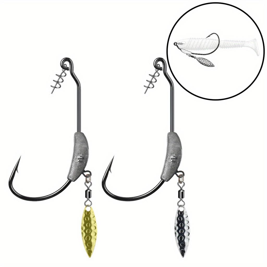 3pcs 4.5g,5.5g,7.2g Barbed Fishing Hooks with Lock Needle Lead Single Hook Crank Hook Fishing Tackle
