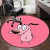 Pink Cowardly Dog Thumbs Up round carpet Chair cushion Round Entryway Rug, Soft Round Rugs for Living Room, Bedroom, Circle Carpet decor gifts