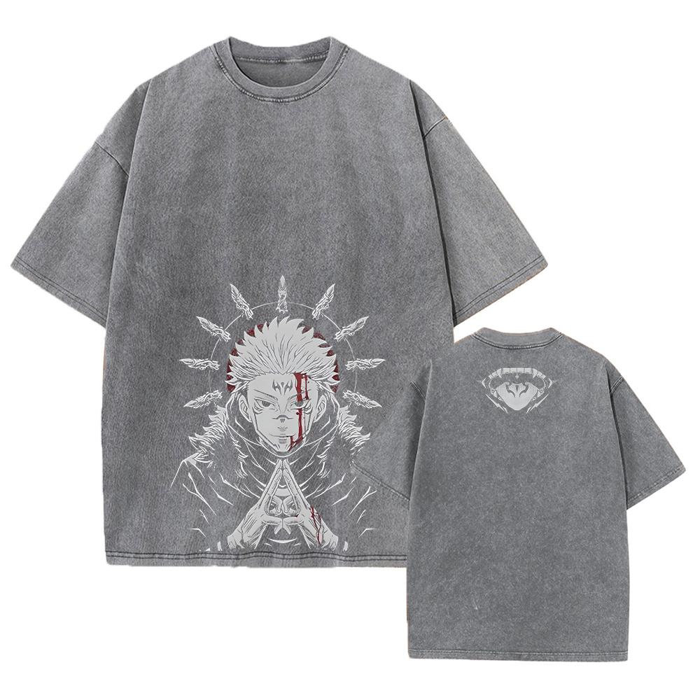 Anime Jujutsu Kaisen Streetwear Harajuku T-Shirt Print T-Shirt Herren Sommer Kurzarm T-Shirt Baumwolle Lockere Oberteile Tees