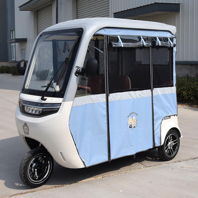 Electric Tricycle Canopy Tent Rain Curtain for Jinpeng Da'an SU7 (X18) - Gray, All-Season