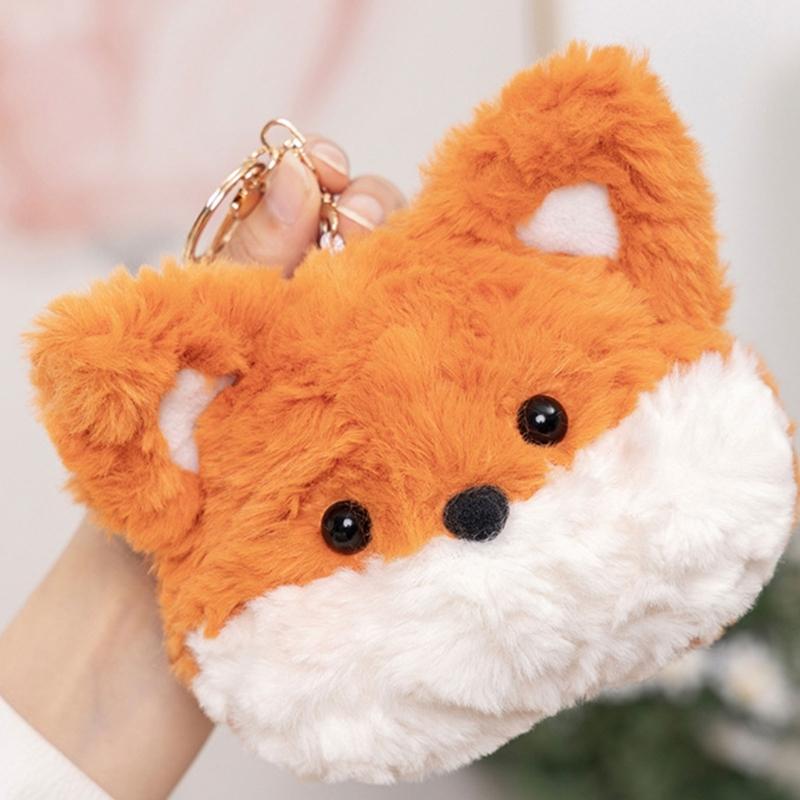 Plush Foxes Shoulder Bag Soft Crossbody Bag Girls Cartoon Backpack Lovely Animal School Bag Coin Purse for Winter