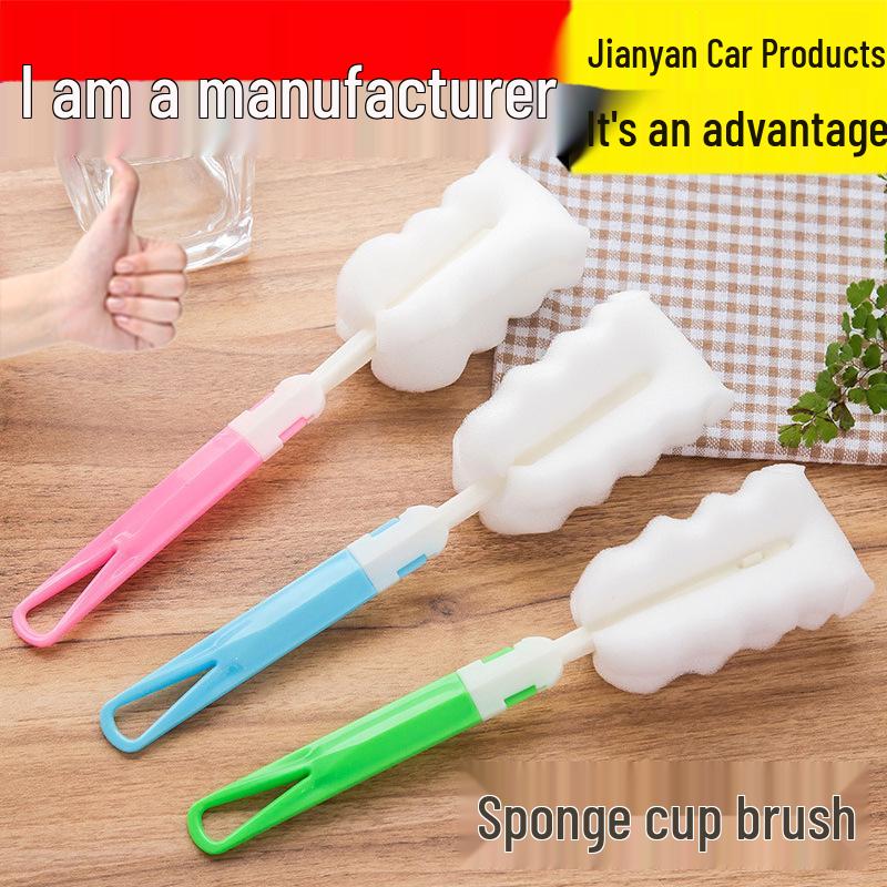 Multifunctional Long Handle Sponge Brush for Cleaning Thermos, Baby Bottles, and Cups
