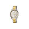 50M Waterproof Couple Watch Gold Stainless Steel Band Quartz Movement White Dial Unisex Watches LTP-1303SG-7AV
