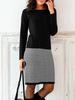 2022 European & American Autumn/Winter Slim Houndstooth Patchwork Dress