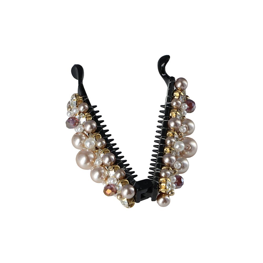 Accessoires Geometric Women Plastic Girls Hair Crabs Vertical Clip Hair Claws Pearl Banana Clips
