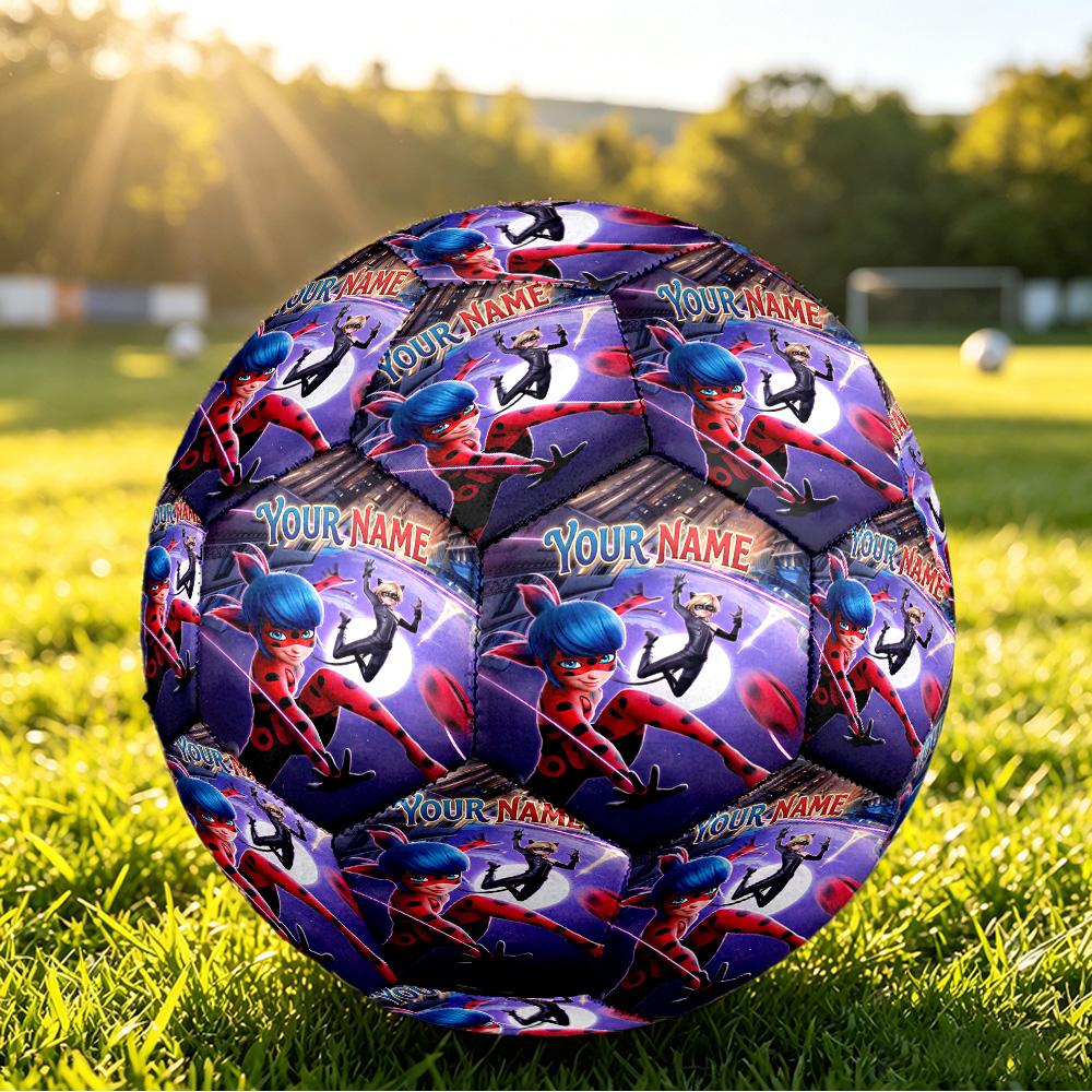Individueller Name Text Größe 5 Fußball, Miraculous Ladybug Standard Trainingsfußball