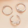 Trendy 3pcs Irregular Textured Rings Versatile and Luxurious Portable Jewelry Accessory for Personal Expression