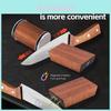 Sandalwood Doublesided Diamond Knife Sharpener With Nonslip Base For Kitchen Use
