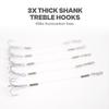 6/8/10cm Quick Snap Trailer Treble Hook 12Pcs Hook for Jig Head 40lbs Walleye Bass Fishing Tackle Accessories