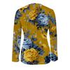Flower Pattern Zipper T-shirt, Casual Long-sleeved Top, Suitable for Spring and Autumn, Suitable for Home and Outdoor Wear