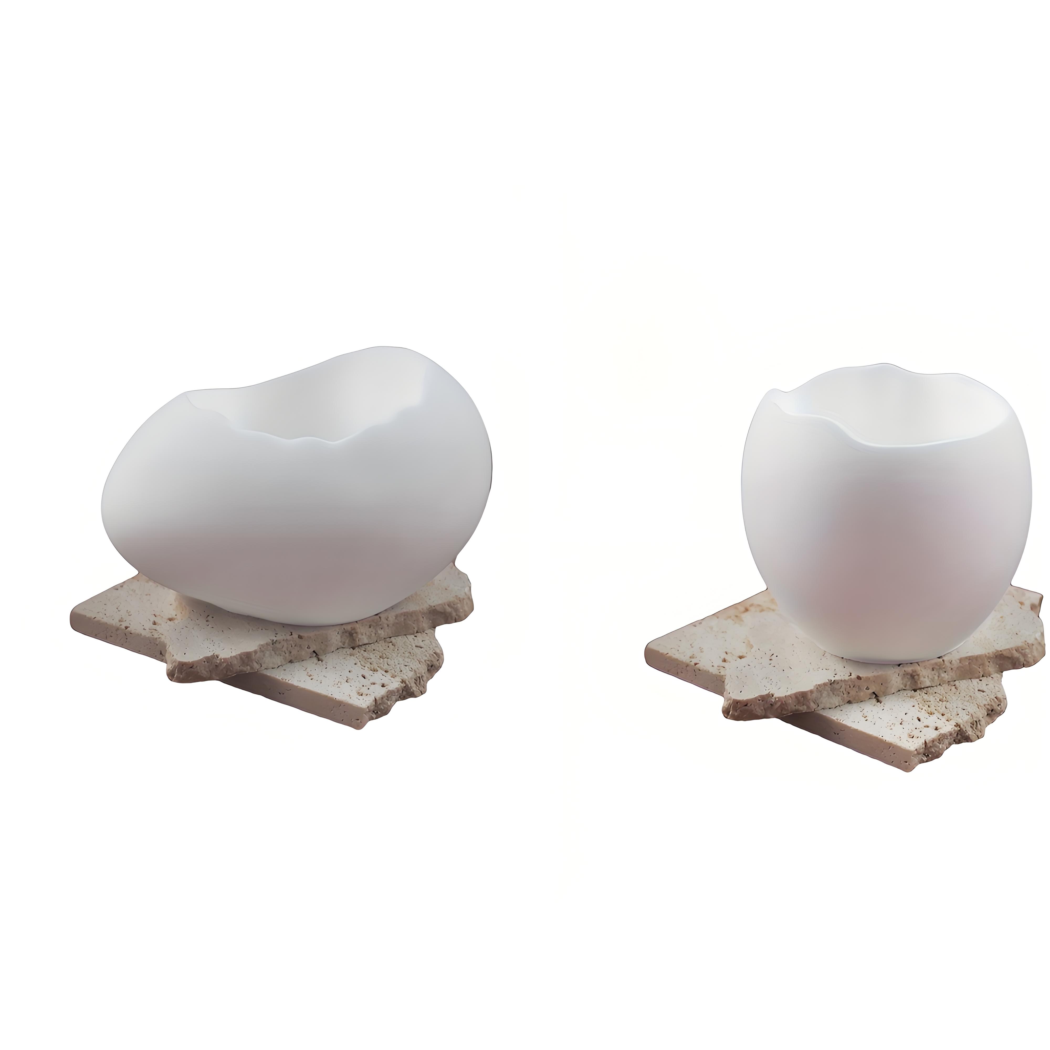 

2pcs Egg-Shaped Silicone Molds - Reusable Flexible Non-Toxic Candle Jar Molds for Resin, Plaster, Cement Concrete Casting