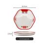 Set di Piatto Rotondo Rosso Ceramica Retrò Doppia Felicità - Piatto Basso, Piatto Piatto, Piatto per Hot Pot, Piatto per Carne, Piatto per Salsa e Piatto per Pesce per Tavola da Ristorante.