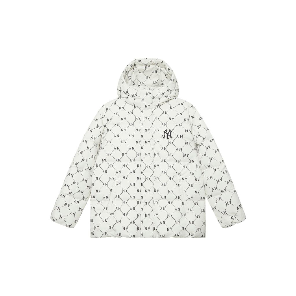 New MLB MONOGRAM Collection New York Yankees Down Jacket Unisex Dark Cream 3ADJM1146-50CRD