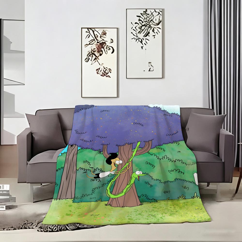 2Dhand Drawn Cartoon S-Sanjay And Craig Throw Lightweight 240G Flannel Blanket Soft Skin-Friendly For Summer Cooling