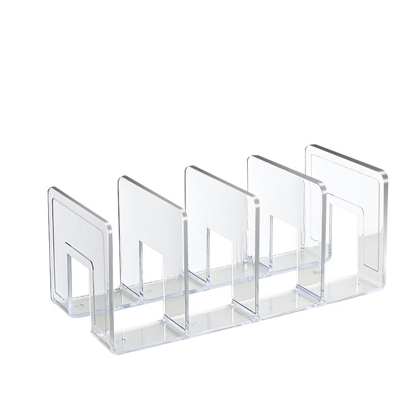 Crystal Clear Acrylic Bookends Elegant Heavy-Duty Desktop Organizer for Students & Office Holds Books & Documents Firmly