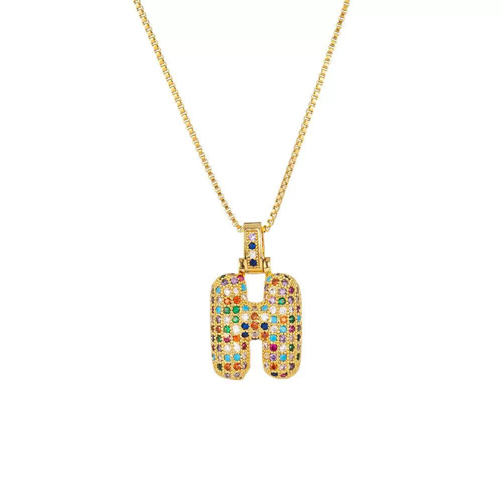 European Initial Pendant Necklace: Retro Hip Hop Trend Jewelry for Women