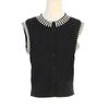 French Beaded Sleeveless Knit Vest – Simple, Versatile, Spring/Summer Women's Round Neck Waistcoat/Cardigan