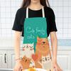 1Pcs Apron Cotton Linen Cooking Cute Cat Printed Home Sleeveless Aprons Men Women Baking Accessories Household Kitchen Supplies