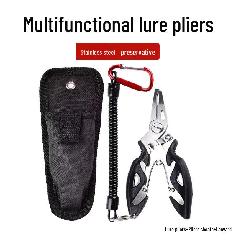 Multifunctional Stainless Steel Fishing Pliers - Line Cutter, Split Ring Opener, Hook Remover, Scissors