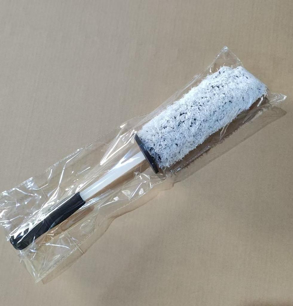 1pc Black & Blue Ultra-Fine Fiber Car Wheel Brush, Tire Rim Cleaning Brush, Car Wheel Cleaner, Non-Electrified