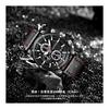 Men's Watch with Stopwatch Function Date Waterproof Quartz Stylish Simple Rating Casual Study Work Analog Leather Band Belt Ranking Brand (Black)