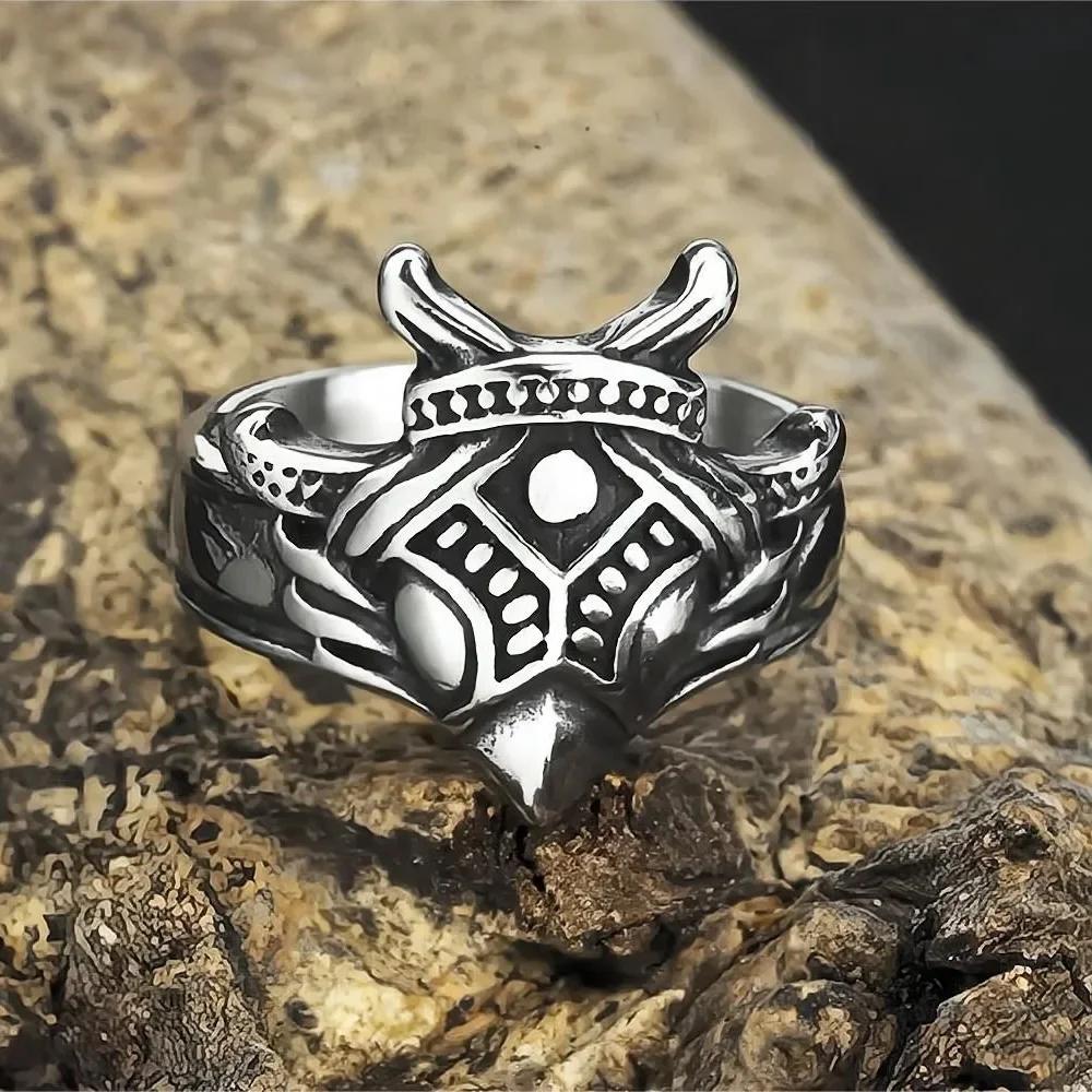 Vintage Viking Men Rings Stainless Steel Ethnic Belief Nordic Odin Compass Tree of Life Valknut Ring Amulet Jewelry