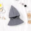 Winter Warm Windproof Balaclava Hat For Baby Coldproof Knitted Hooded Caps Outdoor Hats Scarf Integrated Neck Collar Beanies Cap