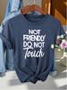 TXPlus Size Women's Short Sleeve T-shirt Not Friendly Do Not Touch Everyday Comfortable and Versatile Style Summer Outfits