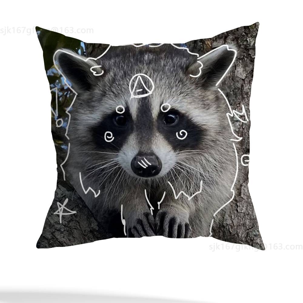 Nuova Federa Cuscino Simbolo Delta Therian Quadrata Stampa Double-Sided Peluche Corto Copricuscino Divano Camera da Letto Comodino