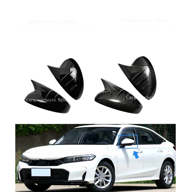 Car Rearview Side Mirror Cover Fit For Honda Civic 11th 2022 2023 2024 2025 2026 Wing Cap Rear View Case Trim Carbon Fiber