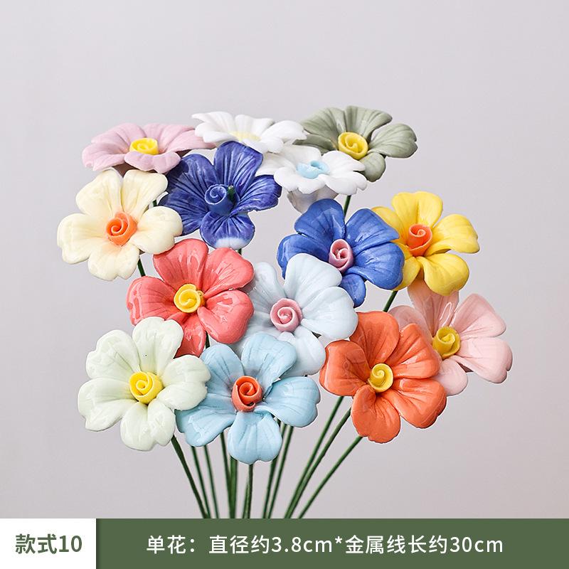 10 Pezzi Fiori Artificiali in Ceramica Fatti a Mano ad Alta Temperatura, Fiori della Vita Eterna, Decorazioni, Regali Unici e Creativi per la Casa