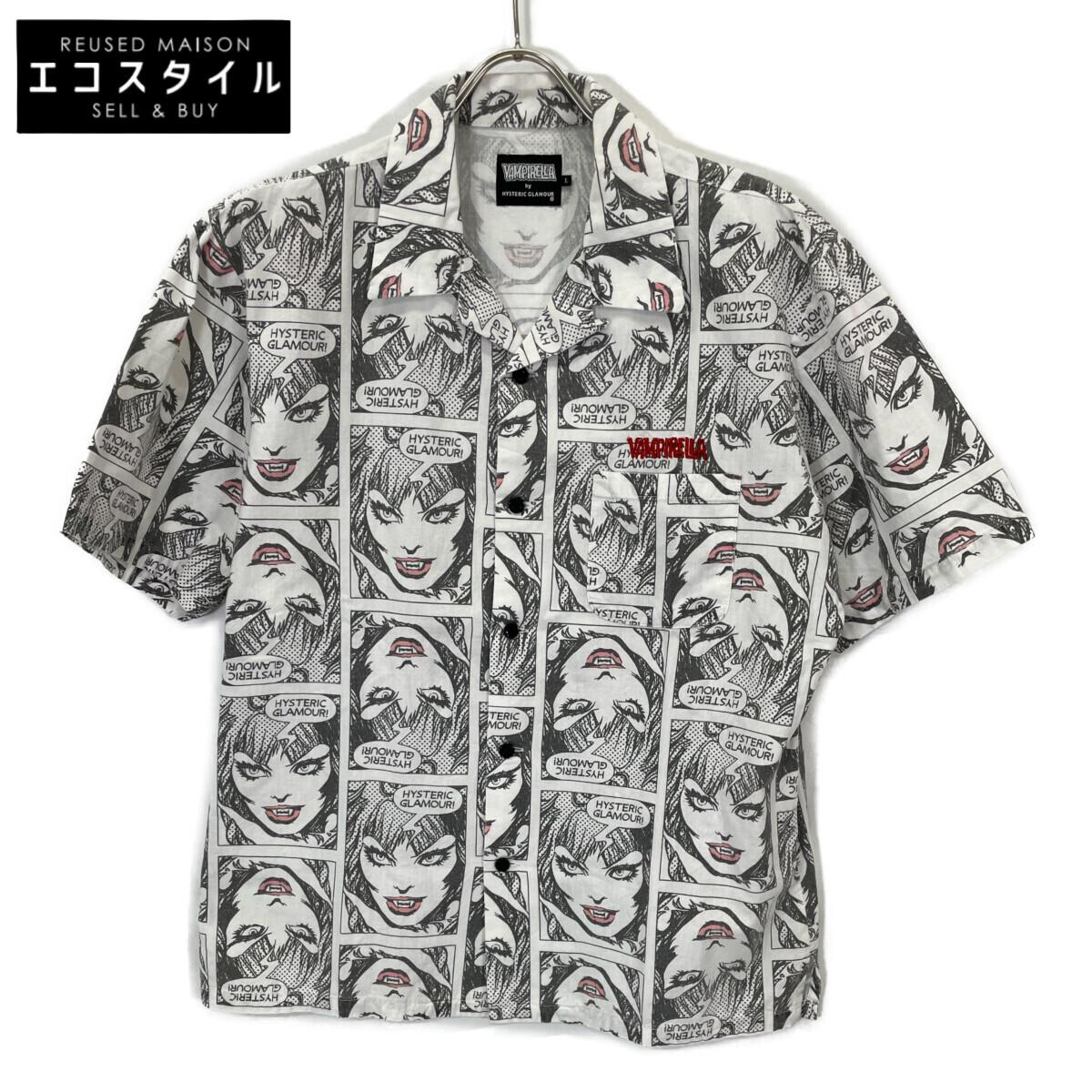 

HYSTERIC GLAMOUR ×VAMPIRELLA CAUGHT DEMON pattern 02232AH01 shirt tops L whiteUsed