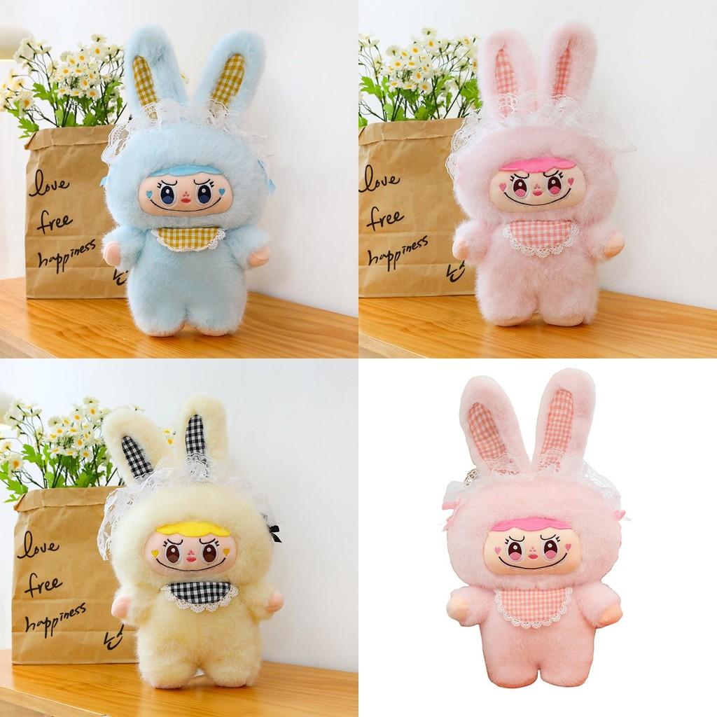 With Plush Doll Checkered Scarf And Lace Decoration For Kids And Gift