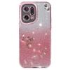 KADEM TPU Phone Case for Oppo Find X5,Flower Pattern Rhinestone Gradient Color Glitter Powder Back Cover