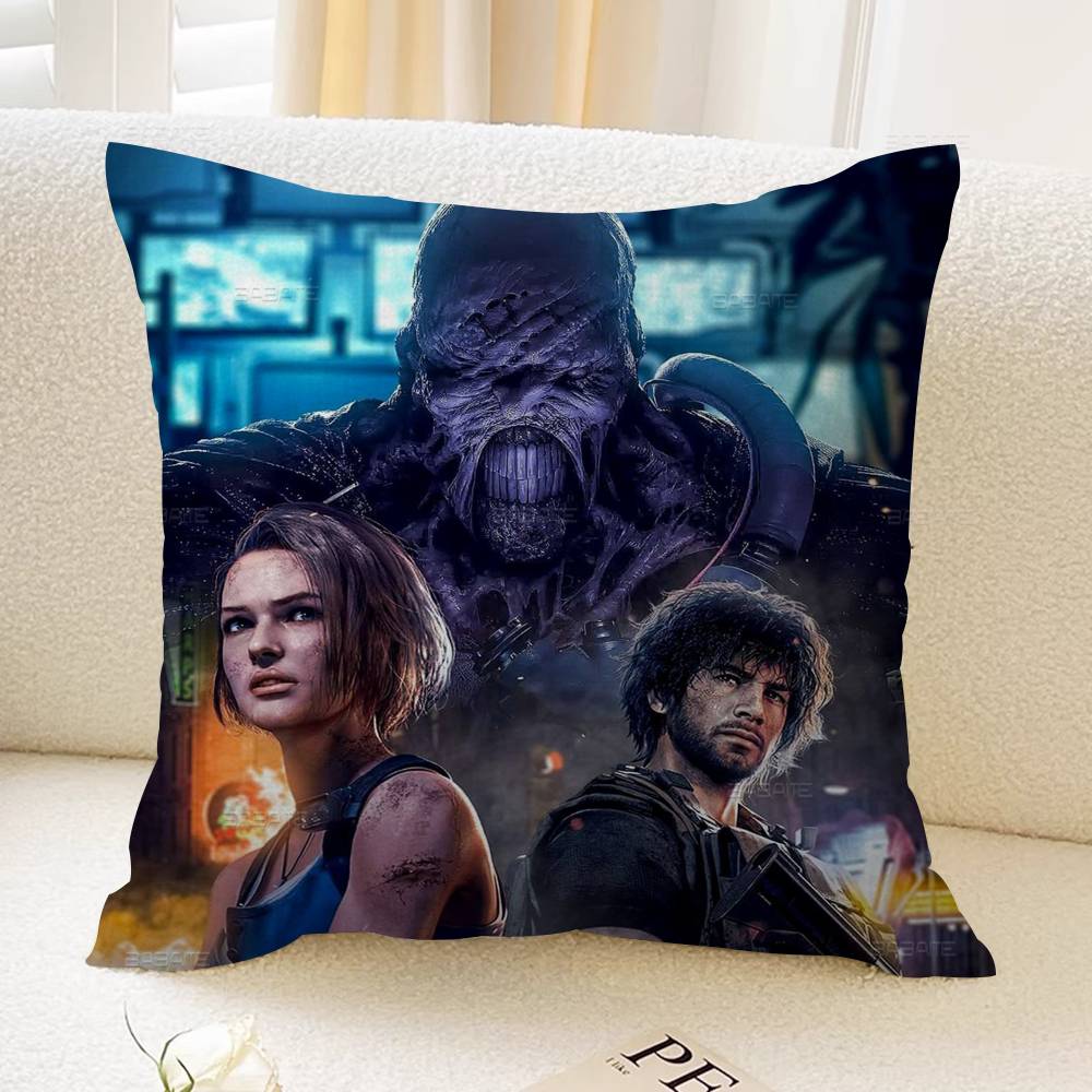 Hot Game R-Resident E-Evil Pillow Covers Cartoon Sofa Decorative Home Double-sided Printing Short Plush Cute Cushion Cover