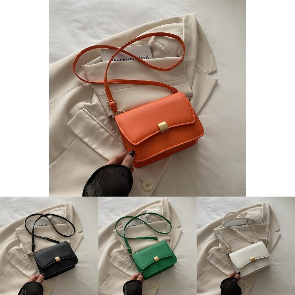 Trendy 2024 Summer Fashionable Casual Underarm Bag Stylish Square Shoulder Bag In Black Green White Orange For Daily Use