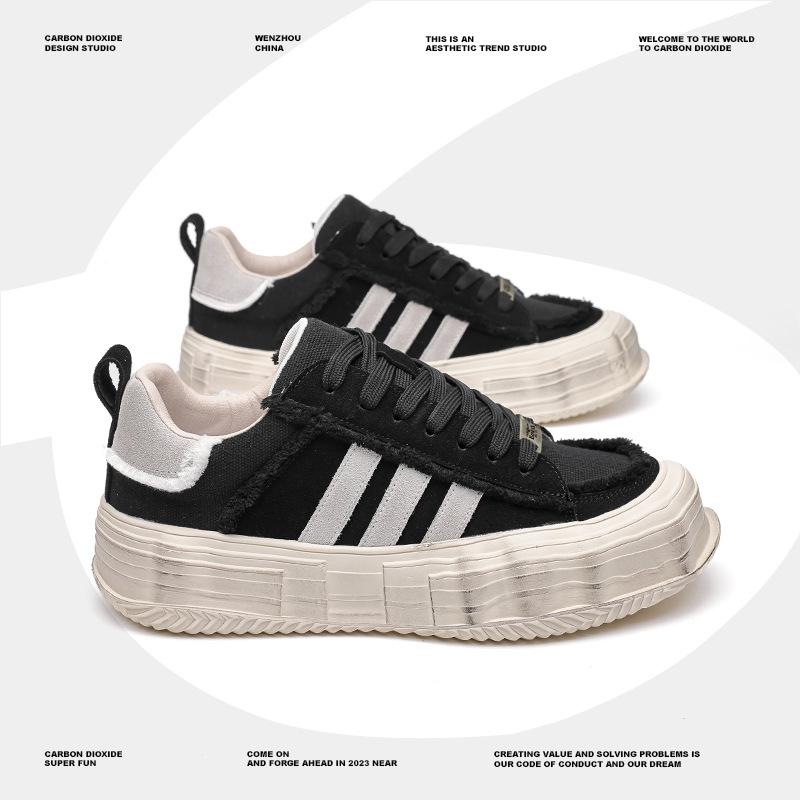 

Нишевая тенденция, новая ретро-обувь в стиле деконструкции, Danjianci, тот же стиль, старые низкие туфли для доски, мужская обувь, повседневная обувь для пары 39 чёрный