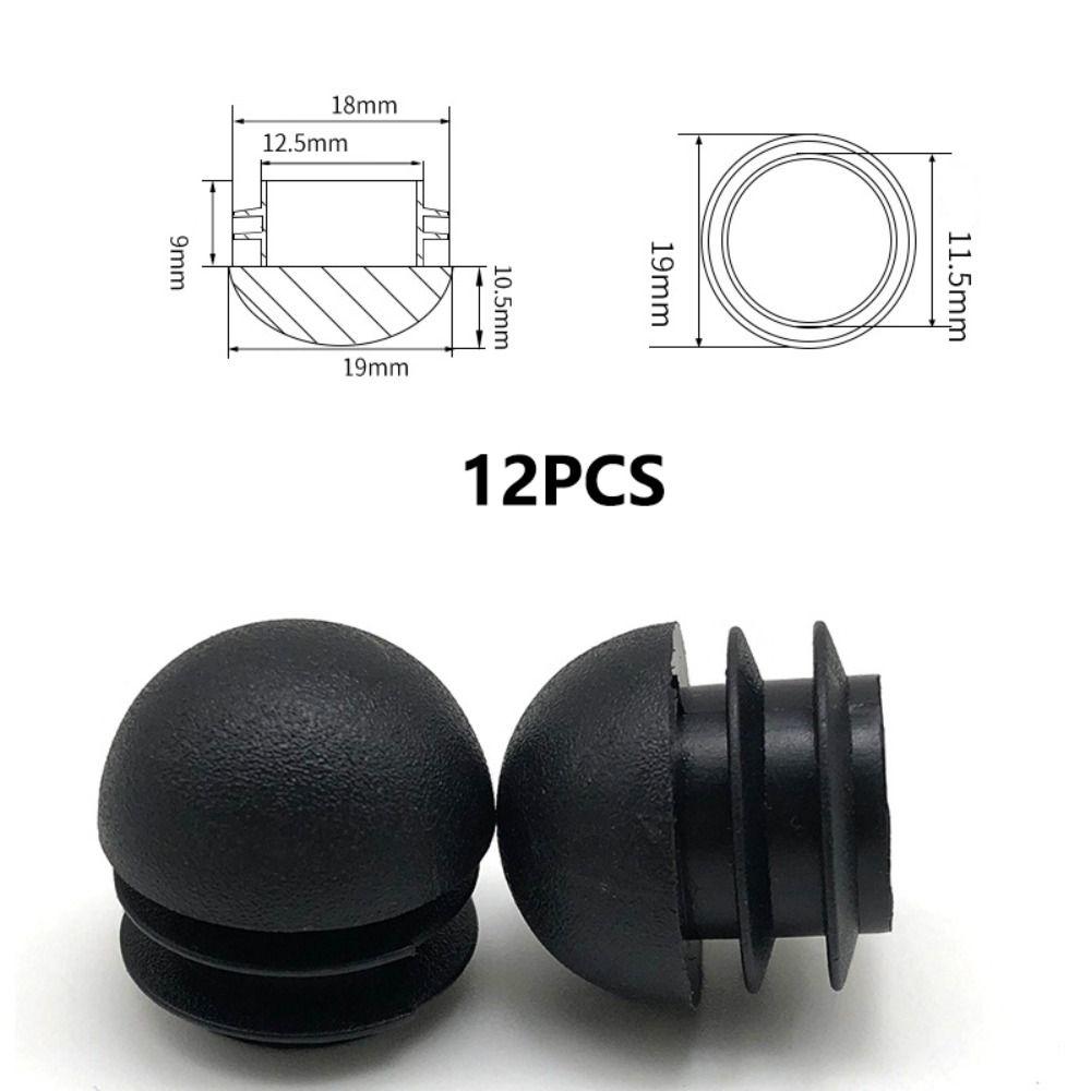 12 Pcs Black Furniture Feet Plug Plastic Table Chair Leg Tube Plugs New Floor Protector